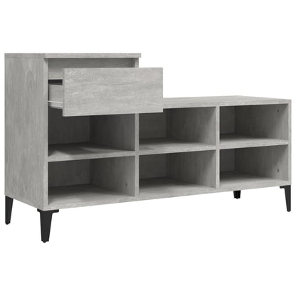 Scarpiera Grigio Cemento 102x36x60 cm in Legno Multistrato - homemem39