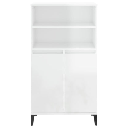 Credenza Bianco Lucido 60x36x110 cm in Legno Multistrato - homemem39