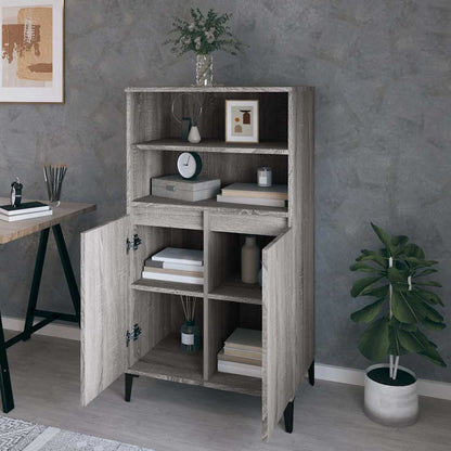 Credenza Sonoma grigio 60 x 36 x 110 cm Legno ingegnerizzato