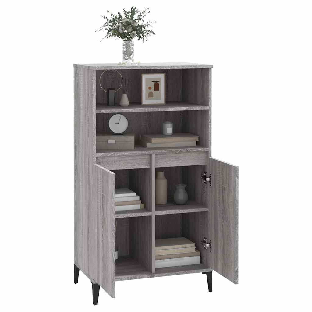 Credenza Sonoma grigio 60 x 36 x 110 cm Legno ingegnerizzato