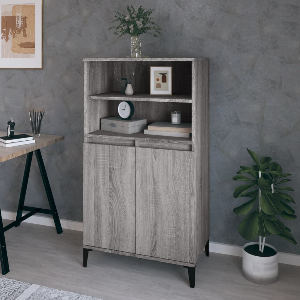 Credenza Grigio Sonoma 60x36x110 cm in Legno Multistrato - homemem39