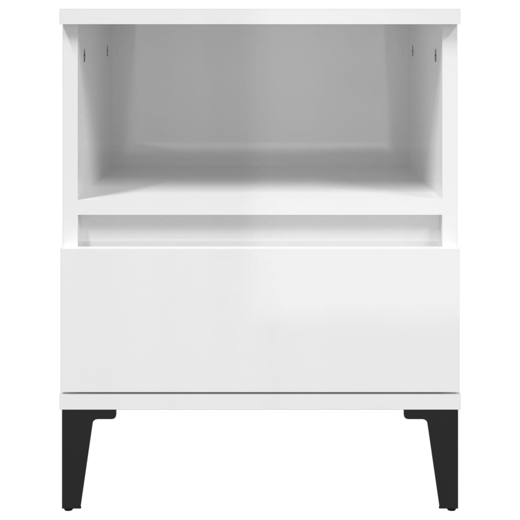 Comodini 2 pz in Bianco Lucido 40x35x50 cm - homemem39