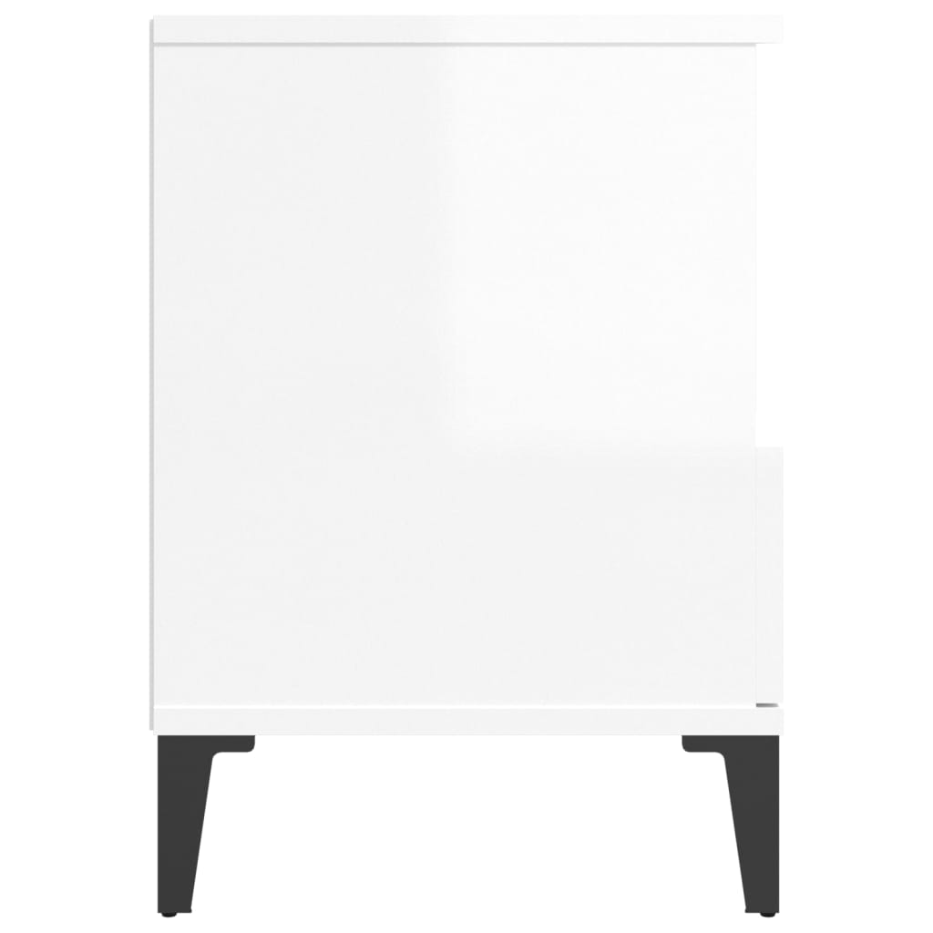 Comodini 2 pz in Bianco Lucido 40x35x50 cm - homemem39