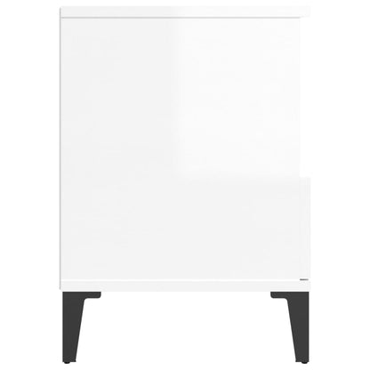 Comodini 2 pz in Bianco Lucido 40x35x50 cm - homemem39