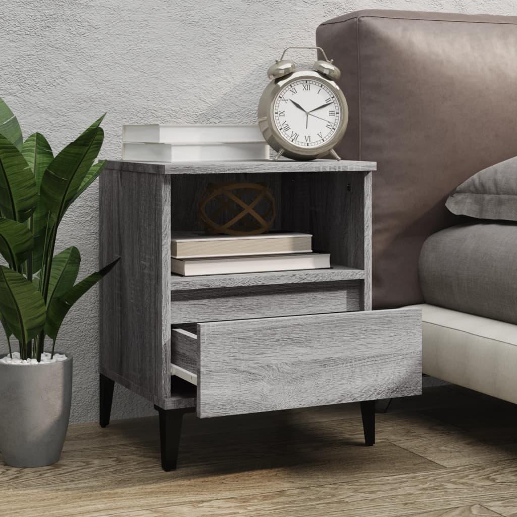 Comodino 2 pz Grigio Sonoma 40x35x50 cm - homemem39