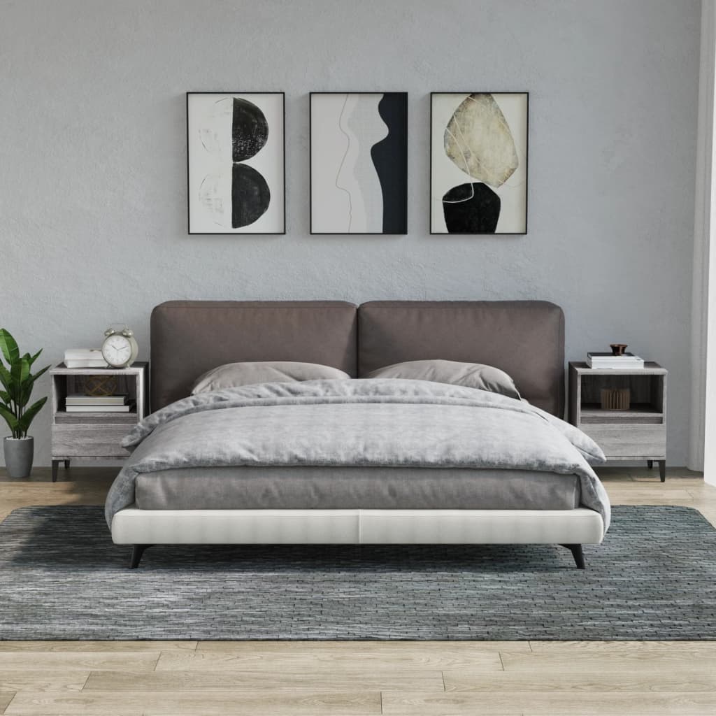 Comodino 2 pz Grigio Sonoma 40x35x50 cm - homemem39
