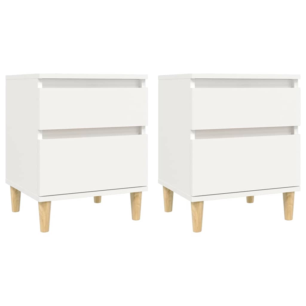 Comodini 2 pz in Bianco 40x35x50 cm