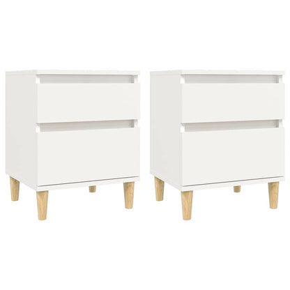 Comodini 2 pz in Bianco 40x35x50 cm