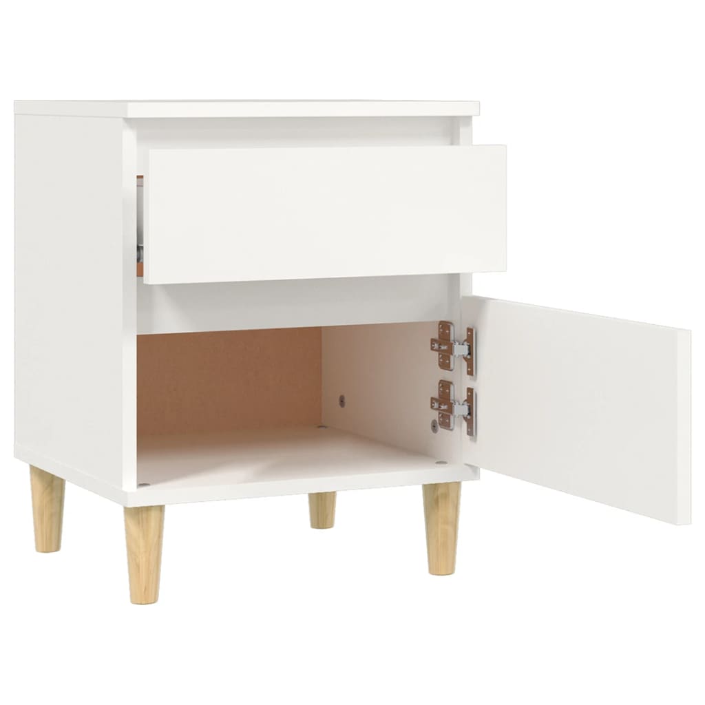 Comodini 2 pz in Bianco 40x35x50 cm