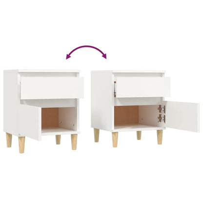 Comodini 2 pz in Bianco 40x35x50 cm