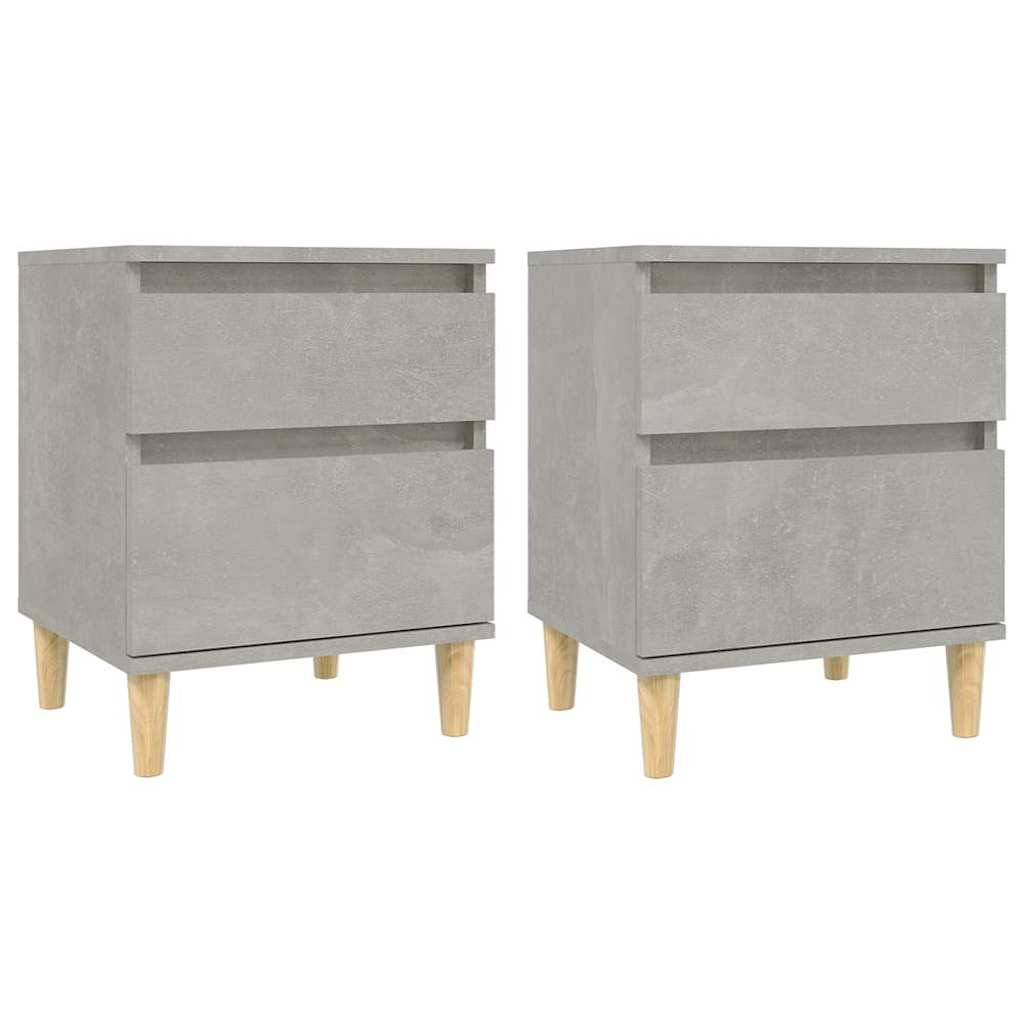 Comodini 2 pz Grigio Cemento 40x35x50 cm