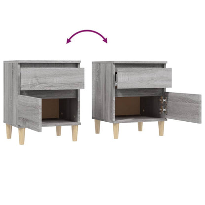 Comodino 2 pz Grigio Sonoma 40x35x50 cm