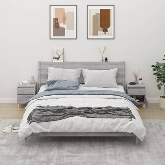 Comodino 2 pz Grigio Sonoma 40x35x50 cm - homemem39