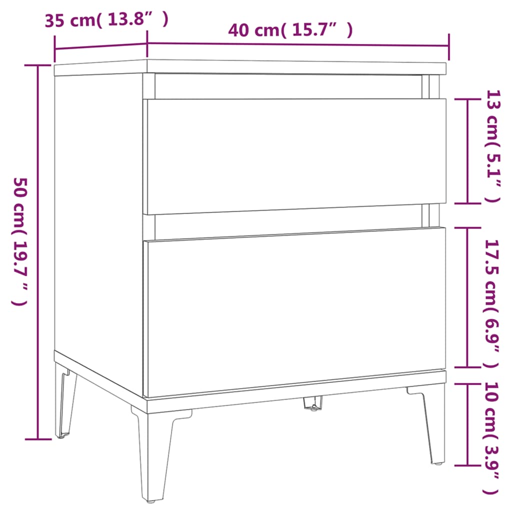Comodino Rovere Fumo 40x35x50 cm | homemem39