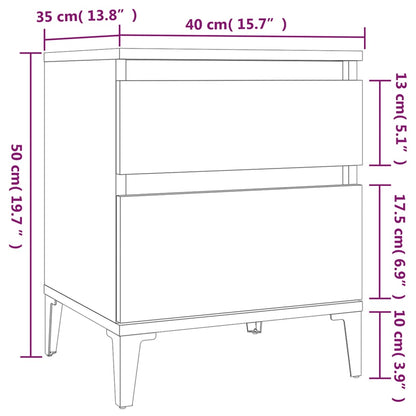 Comodino Rovere Fumo 40x35x50 cm | homemem39