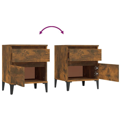 Comodini 2pz Rovere Fumo 40x35x50 cm