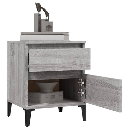 Comodino 2 pz Grigio Sonoma 40x35x50 cm