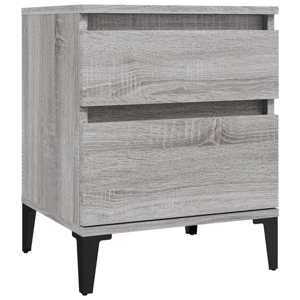 Comodino 2 pz Grigio Sonoma 40x35x50 cm