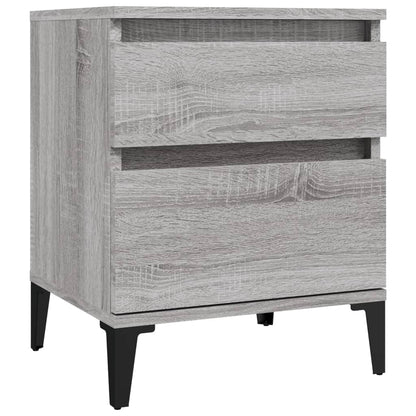 Comodino 2 pz Grigio Sonoma 40x35x50 cm