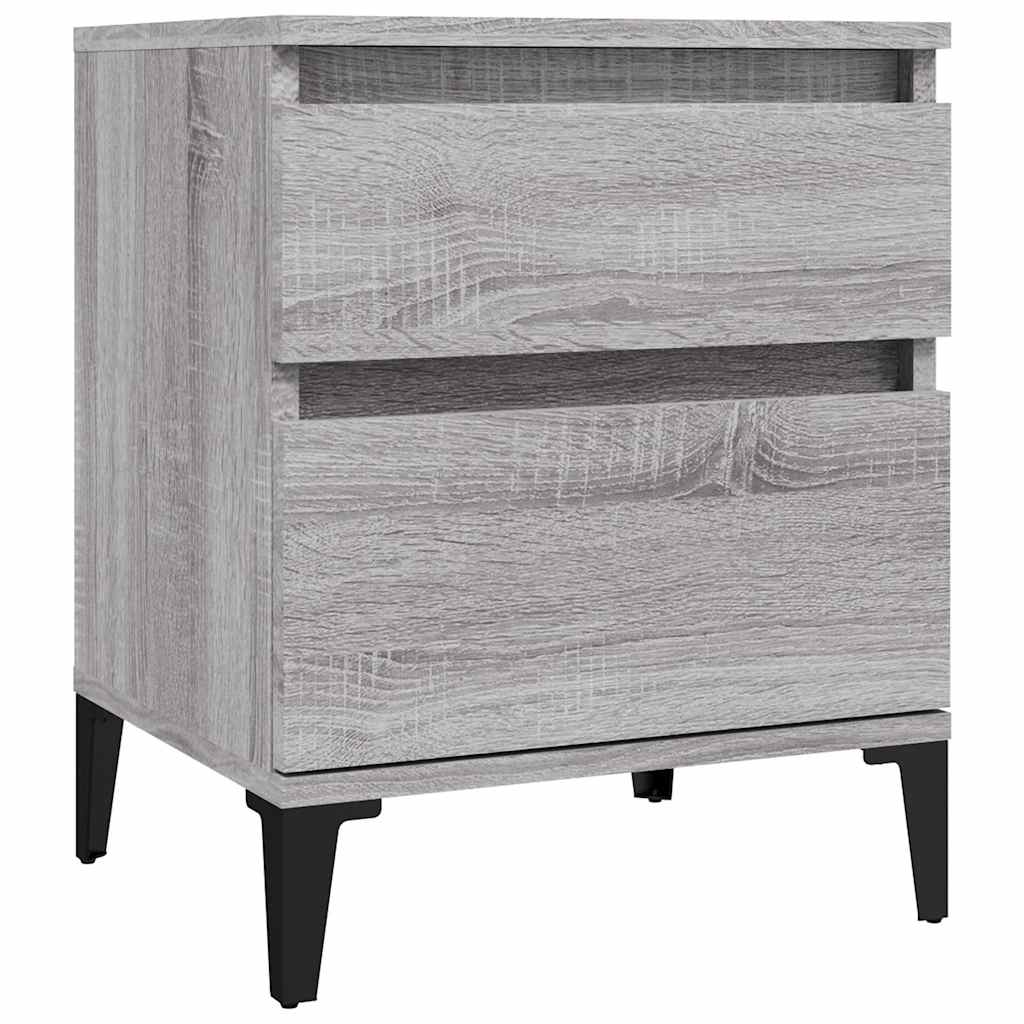 Comodino 2 pz Grigio Sonoma 40x35x50 cm