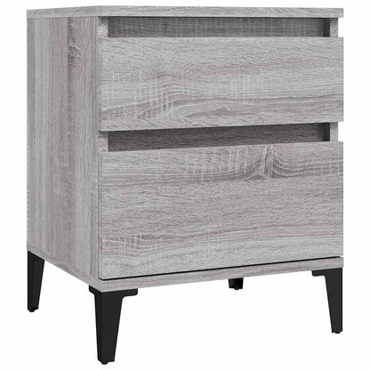 Comodino 2 pz Grigio Sonoma 40x35x50 cm