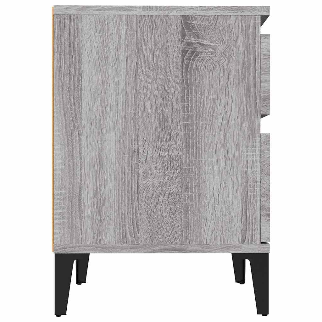 Comodino 2 pz Grigio Sonoma 40x35x50 cm