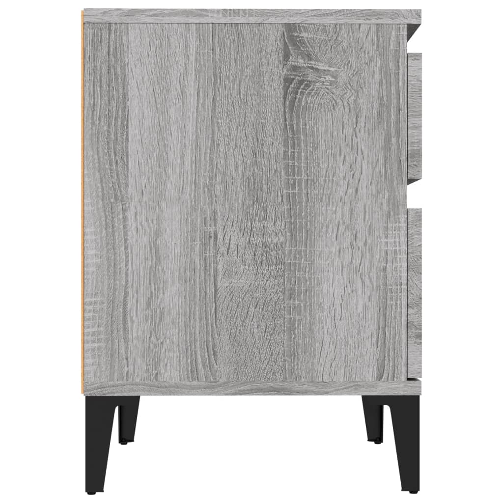 Comodino 2 pz Grigio Sonoma 40x35x50 cm