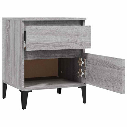 Comodino 2 pz Grigio Sonoma 40x35x50 cm