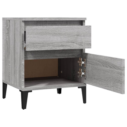 Comodino 2 pz Grigio Sonoma 40x35x50 cm