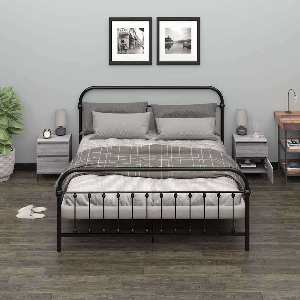 Comodino 2 pz Grigio Sonoma 40x35x50 cm