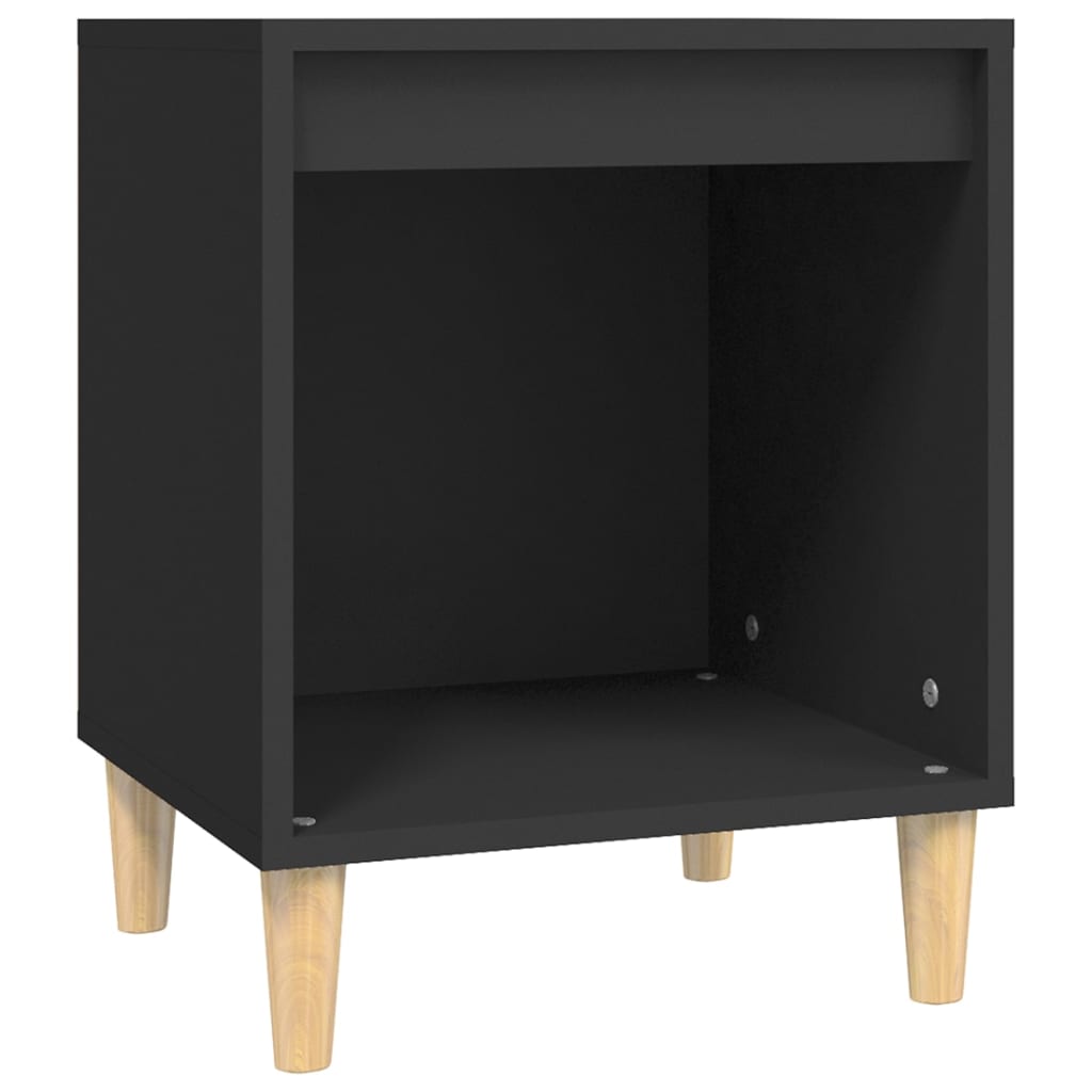 Comodino Nero 40x35x50 cm in Legno Multistrato - homemem39