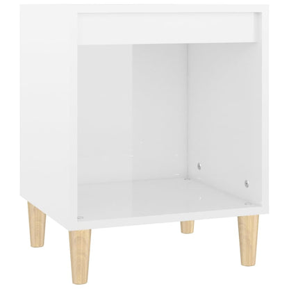 Comodini 2 pz in Bianco Lucido 40x35x50 cm - homemem39