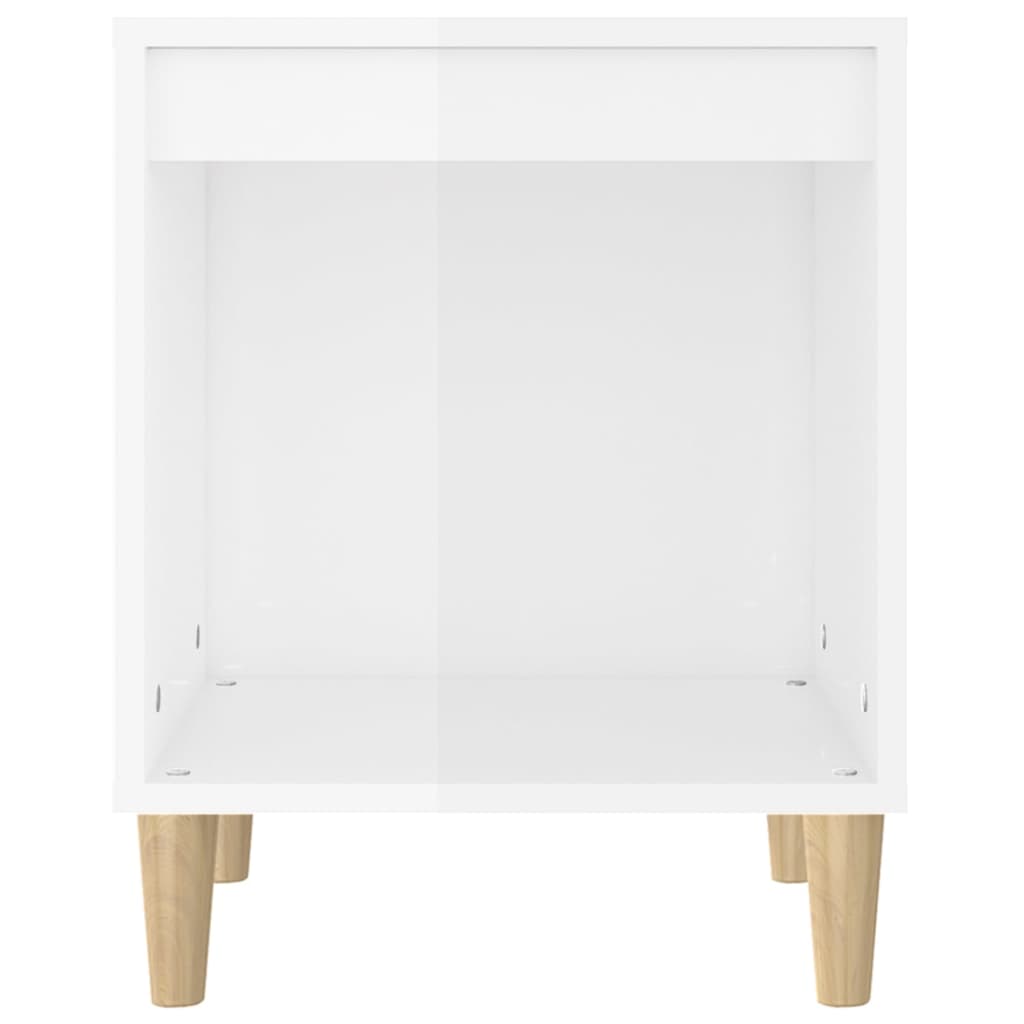 Comodini 2 pz in Bianco Lucido 40x35x50 cm - homemem39