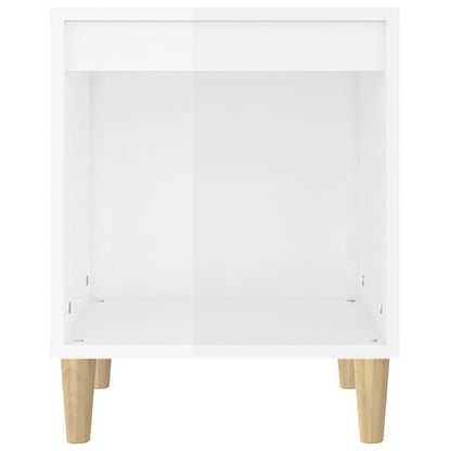 Comodini 2 pz in Bianco Lucido 40x35x50 cm - homemem39