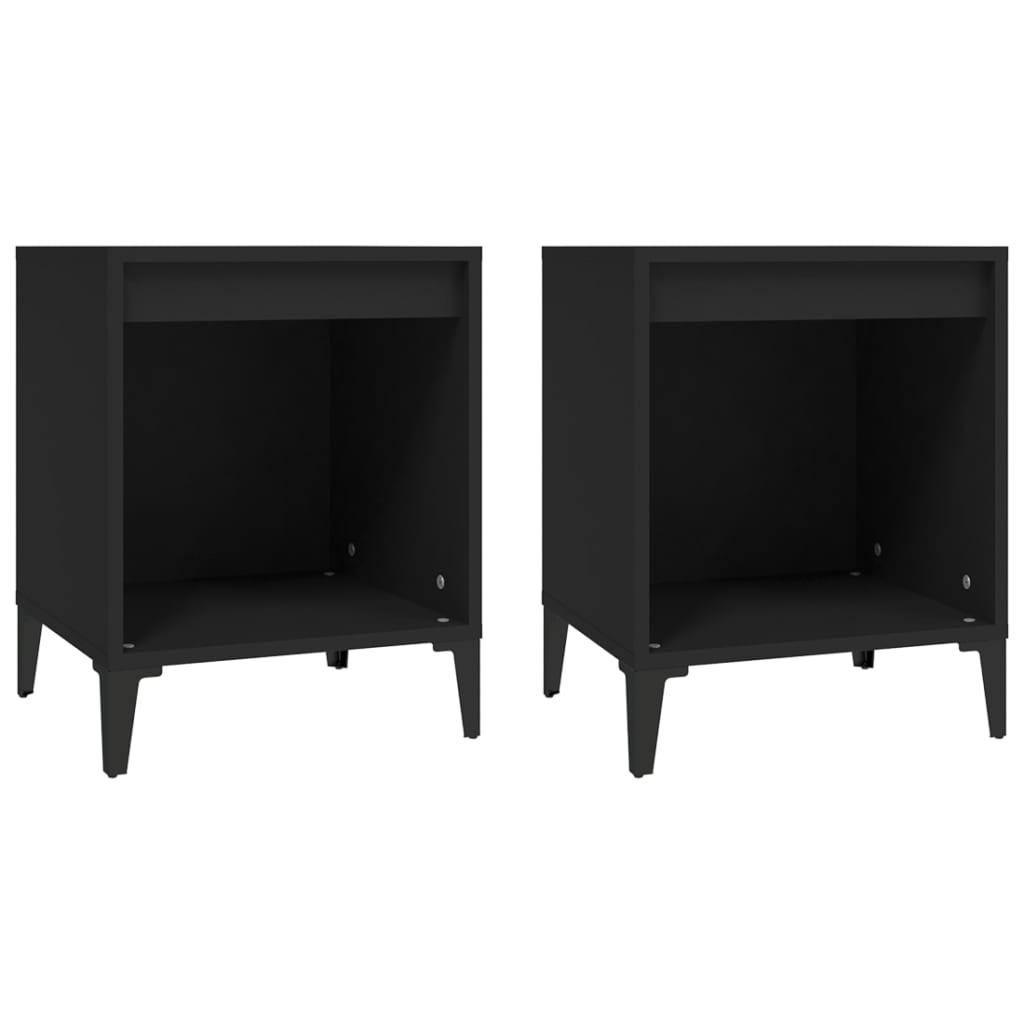 Comodini 2 pz Nero 40x35x50 cm - homemem39