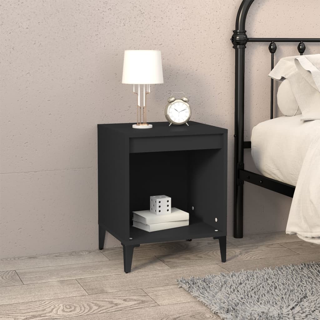 Comodini 2 pz Nero 40x35x50 cm - homemem39