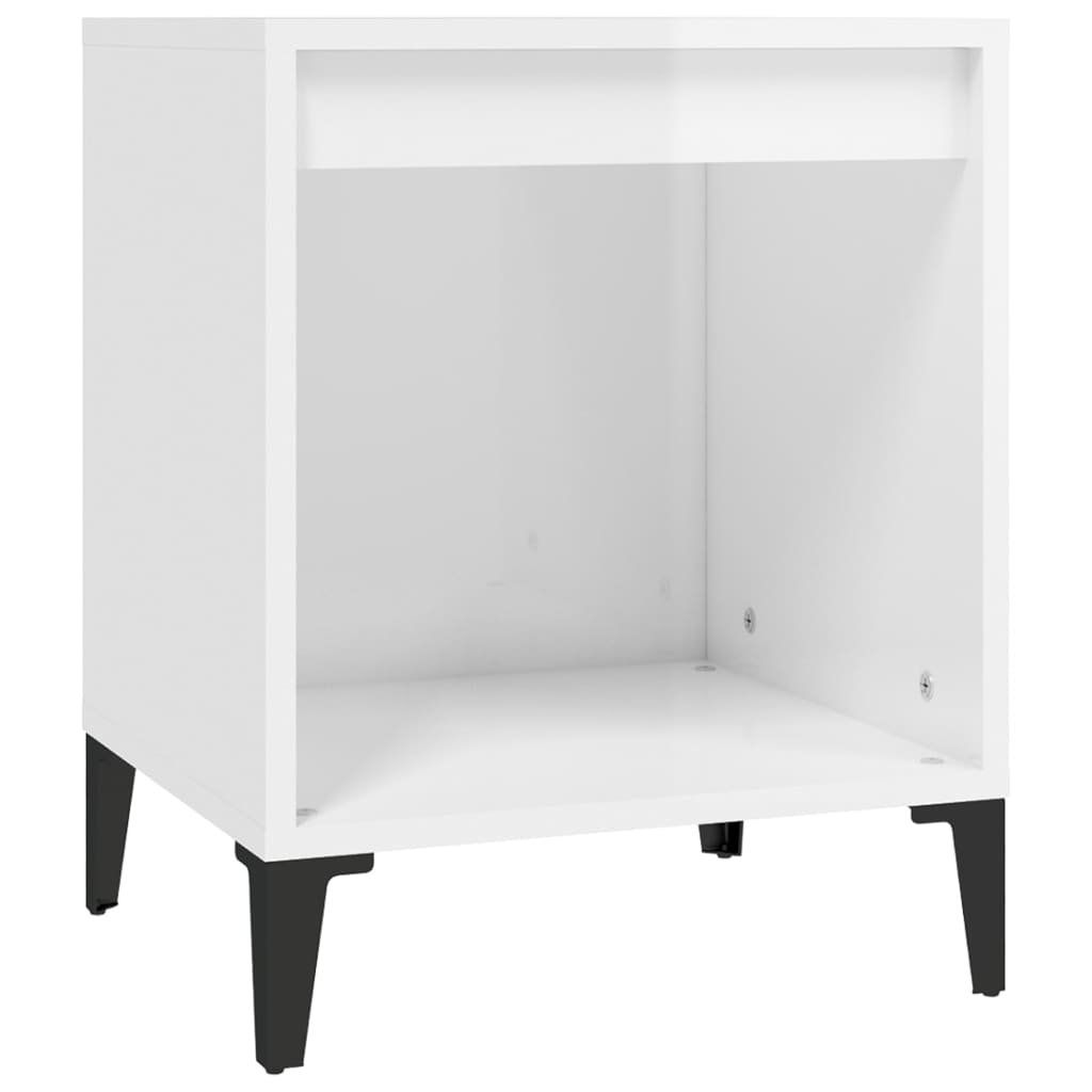 Comodini 2 pz in Bianco Lucido 40x35x50 cm - homemem39