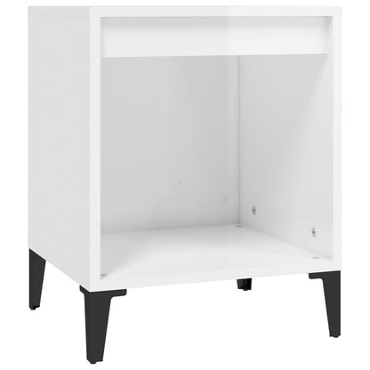 Comodini 2 pz in Bianco Lucido 40x35x50 cm - homemem39