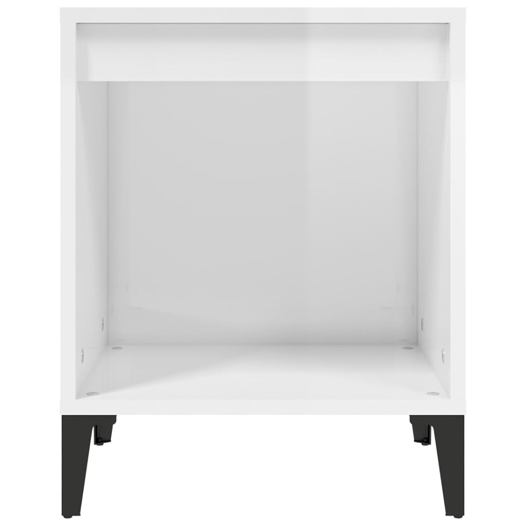 Comodini 2 pz in Bianco Lucido 40x35x50 cm - homemem39