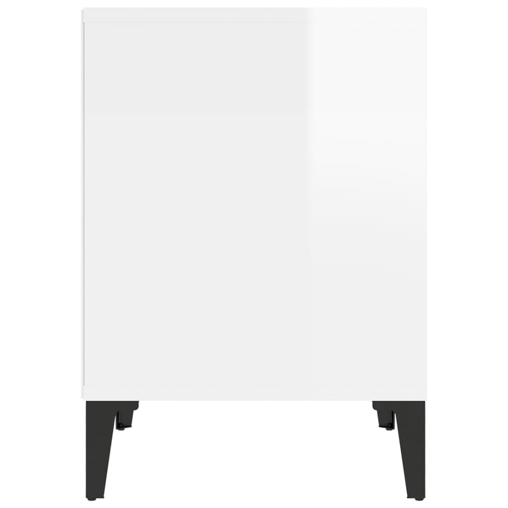 Comodini 2 pz in Bianco Lucido 40x35x50 cm - homemem39