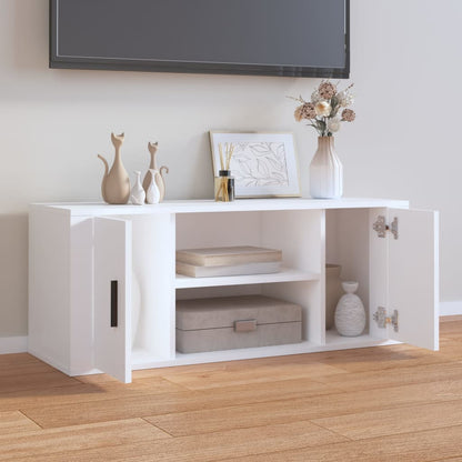 Mobile Porta TV Bianco 100x35x40 cm in Legno Multistrato - homemem39