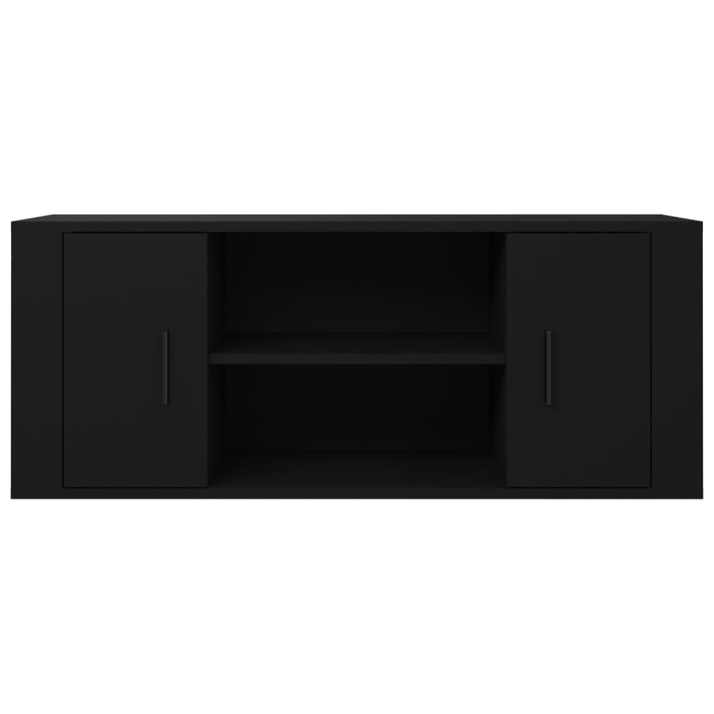 Mobile Porta TV Nero 100x35x40 cm in Legno Multistrato - homemem39