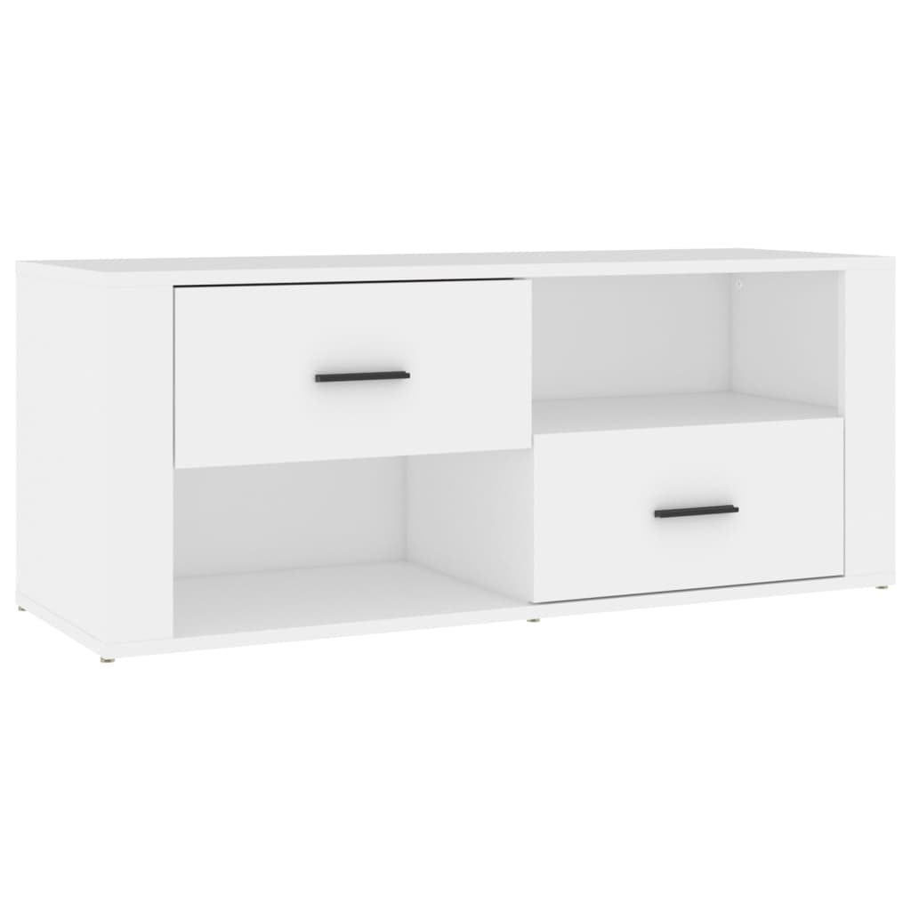 Mobile Porta TV Bianco 100x35x40 cm in Legno Multistrato | homemem39
