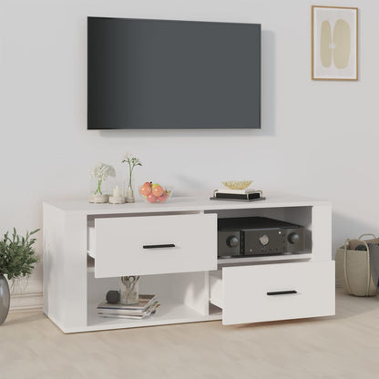 Mobile Porta TV Bianco 100x35x40 cm in Legno Multistrato | homemem39