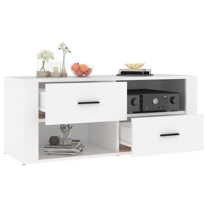 Mobile Porta TV Bianco 100x35x40 cm in Legno Multistrato | homemem39