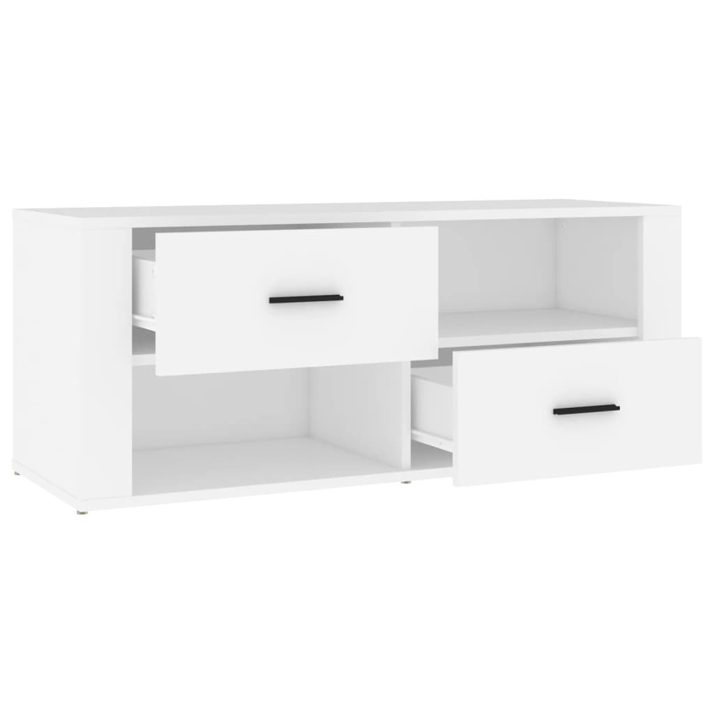 Mobile Porta TV Bianco 100x35x40 cm in Legno Multistrato | homemem39