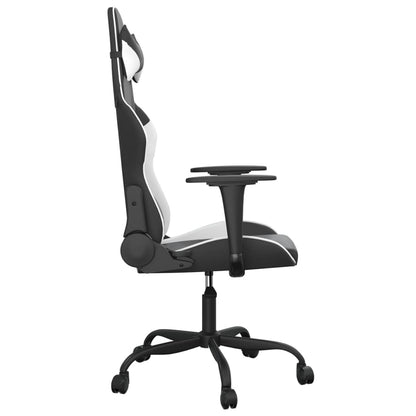 Black and White Faux Leather Gaming Chair