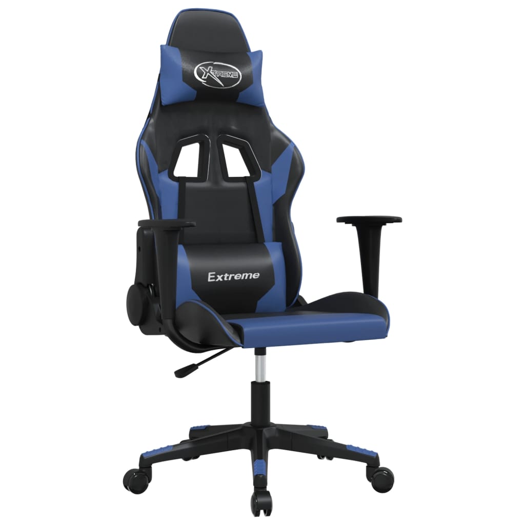 Black and Blue Gaming Chair in Faux Leather