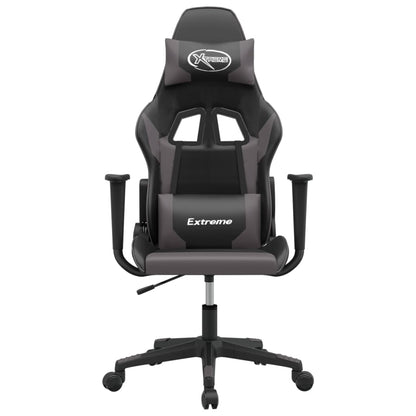 Black and Gray Faux Leather Gaming Chair
