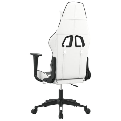 Black and White Gaming Chair in Faux Leather